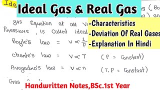 Ideal Gas amp Real Gas  Characteristics  Deviation Of Real Gases From Ideal Gas  BScNotes [upl. by Ttenrag272]