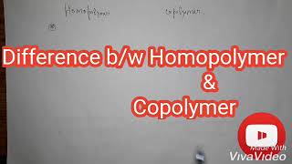 Difference bw Homopolymer and copolymer [upl. by Siraved]