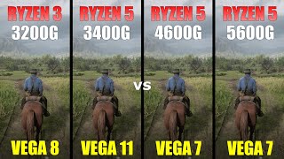 Ryzen 3 3200G vs Ryzen 5 3400G vs Ryzen 5 4600G vs Ryzen 5 5600G  5 Games Tested in 2023 [upl. by Dilaw]