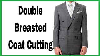 Double breasted coat cutting  double breas coat katne ka tarika  how to cut double breasted coat [upl. by Anaicilef203]