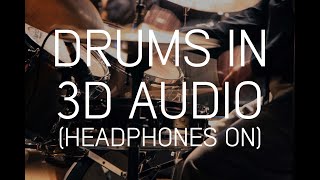 Drums in Binaural 3D Audio  Hooke Mobile 3D Audio Recording Headphones [upl. by Jakie377]