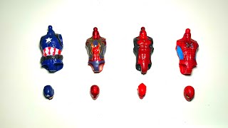 Avengers toys assemble superhero iron spider vs spiderman vs dead pool vs captain america [upl. by Nnaynaffit322]