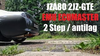 Supra 2JZGTE antilag test oem turbo  EMU Classic ECUMaster [upl. by Raskind]