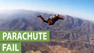 Skydiver forced to cut off parachute after scary malfunction [upl. by Chenay]