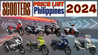 Scooters price list in Philippines 2024 [upl. by Eerual]