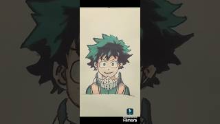 Deku drawing with alcohol markers first time Ariyansart13 myheroacademia [upl. by Wehttam918]