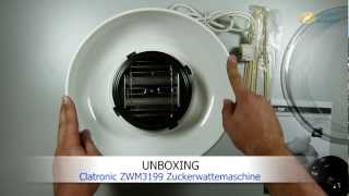 Clatronic ZWM3199 Zuckerwattemaschine ausgepackt bei computeruniverse HD [upl. by Starbuck]