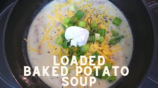 The Best Restaurant Style Loaded Baked Potato Soup  Crockpot Loaded Baked Potato Soup [upl. by Trojan]