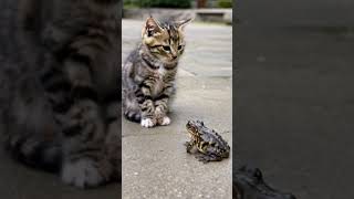 Cat and little frog [upl. by Johnsson]