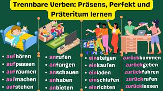 20 Separable Verbs in German with 100 Sentences Learn Präsens Perfekt amp Präteritum deutschkurs [upl. by Atalaya]