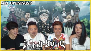 BLACK CLOVER OPENINGS 1 12 GROUP REACTION ♣ [upl. by Akela]