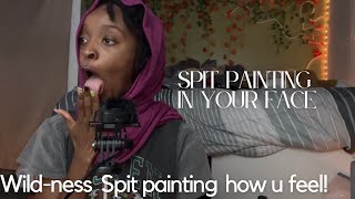 ASMR SPIT PAINTING Myway😋💚🖤 [upl. by Nickie518]