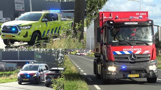 ZEER GROTE BRAND Rijkswaterstaat Politie brandweer met spoed bij zeer grote brand Dasko in Almelo [upl. by Audrie]