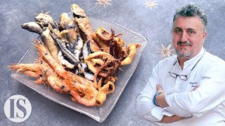 Fritto misto di pesce la frittura perfetta e la scapece per conservarla secondo Pasquale Torrente [upl. by Oidiple323]