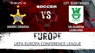 Sheriff Tiraspol VS NK Olimpija Ljubljana EUROPE UEFA Europa Conference League LIVESCORE [upl. by Nakah]