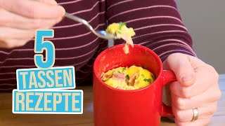 5 schnelle Tassen Rezepte für die Mikrowelle süss amp salzig [upl. by Axel]