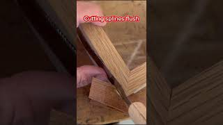 Trimming splines on a miter joint [upl. by Laux]