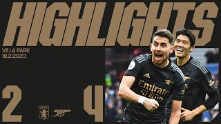 HIGHLIGHTS  Aston Villa vs Arsenal 24  Saka Zinchenko Jorginho and Martinelli score [upl. by Harraf]