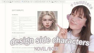 HOW TO WRITE SIDE CHARACTERS 🗒️💁‍♀️  character design for your novel  free template and tips [upl. by Conlan]