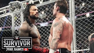 CM Punk and Roman Reigns team up for epic Wargames win Survivor Series WarGames 2024 highlights [upl. by Eatnohs177]