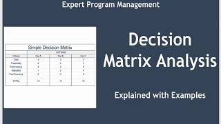 Decision Matrix Analysis [upl. by Ellirpa]