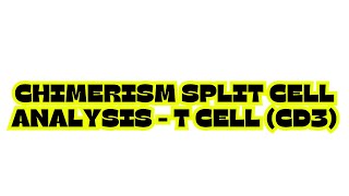 CHIMERISM SPLIT CELL ANALYSIS  T Cell CD3 [upl. by Macilroy]