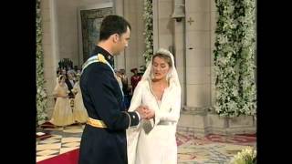 Royal Wedding Madrid 2004 Prince Felipe and Princess Letizia of Spain May 22 La Almudena [upl. by Coumas654]