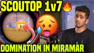 SCOUTOP 1v7 💀🔥 DOMINATION IN MIRAMAR ✅ [upl. by Llibyc]