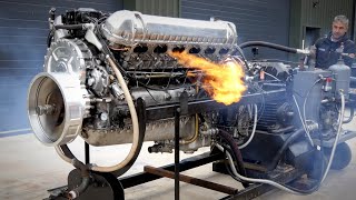 RollsRoyce Mk58 Griffon V12 Engine the Merlins bigger brother STARTUP [upl. by Willumsen]