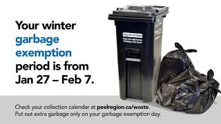 Region of Peel winter garbage exemption period [upl. by Radek]