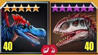 SPINOSAURUS Vs INDOMINUS REX  Jurassic World The Game [upl. by Bernardina447]