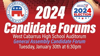 2024 Cabarrus County General Assembly State House Republican Candidate Forum [upl. by Eellac281]