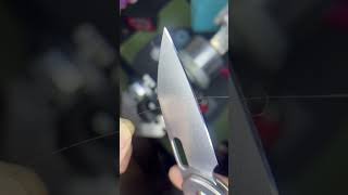 Feathering hair with the CJRB Pyrite sharpening edc knife everydaycarry foldingknife [upl. by Edlyn528]