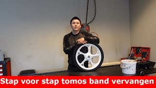 Tomos band vervangen how to brommer band vervangen [upl. by Eyaf]