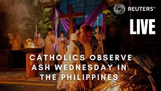 LIVE Filipino Catholics observe Ash Wednesday in Manila [upl. by Olnek]