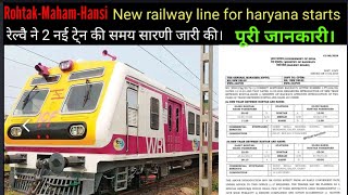 हनुमानगढ वाशिंग लाईन।Rohtakhansimaham rail line start tomorrow 2new trains check time table [upl. by Baras]