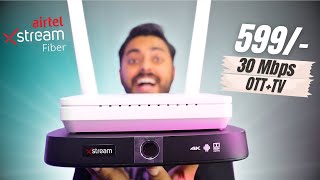 THE BEST Airtel Fiber Broadband Plan 599  TV Channel and OTT List  Speed test  Review [upl. by Yruok]