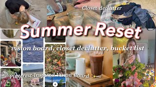 SUMMER RESET 🌱🌸  Pinterest vision board bucket list extreme closet cleanout [upl. by Egas90]