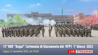 Giuramento dei Volontari in Ferma Prefissata di 1 anno VFP1 del 1° Blocco 2022 [upl. by Olzsal826]