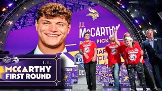 Vikings Select Michigan QB J J McCarthy With Pick No 10 in the 2024 NFL Draft [upl. by Rider]