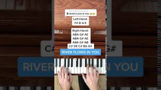 Yiruma  River Flows In You EASY Piano Tutorial with Letter Notes Shorts [upl. by Nosbig202]