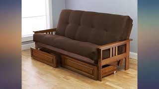 Toronto Futon Set Frame and Mattress Full Size Wood Finish w 8 Inch Innerspring review [upl. by Spear431]