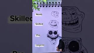 Troll face drawing  what’s your level 🤔👇🏻 shorts drawing trollface … [upl. by Nalrah]