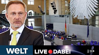 BUNDESTAG Lindner stellt Haushaltsplan für Deutschland vor  Opposition wetzt die Messer WELT Live [upl. by Ramal]