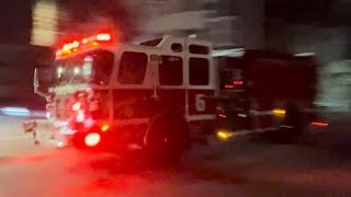 Manchester NH Fire Department Engine 6 and Truck 6 responding [upl. by Correna]