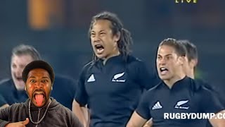 TANA UMAGA LEADS FIRST EVER KAPA O PANGO HAKA  AMERICAN REACTION [upl. by Leasa]