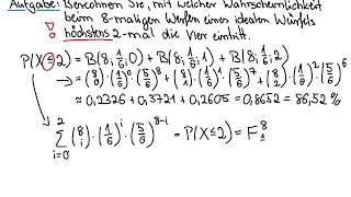 3 Summierte Binomialverteilung Teil II [upl. by Caron]