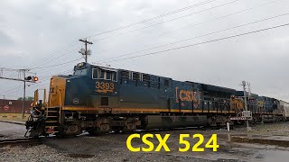 CSX 524 in Decatur at Vine Street with 3393 953 [upl. by Bea151]