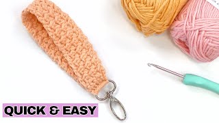 Crochet Wristlet Keychain  Quick and Easy Crochet Projects For Beginners [upl. by Namwen]