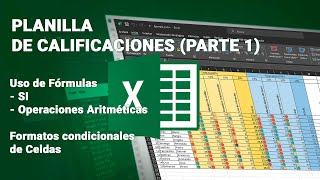 Planilla de Calificaciones parte 1 en Excel  Tutorial de Excel [upl. by Anivle299]